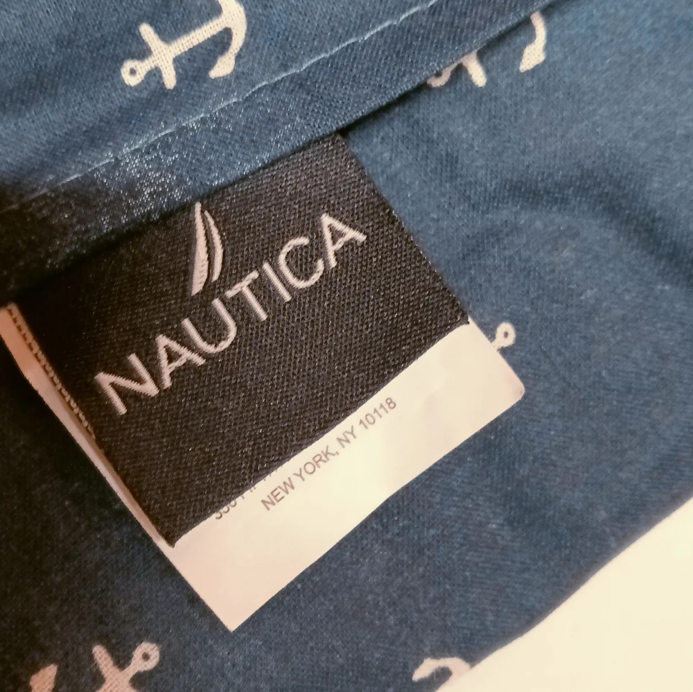 Nautica PAIR Nautical Standard Pillow Shams Stripes & Anchor Print